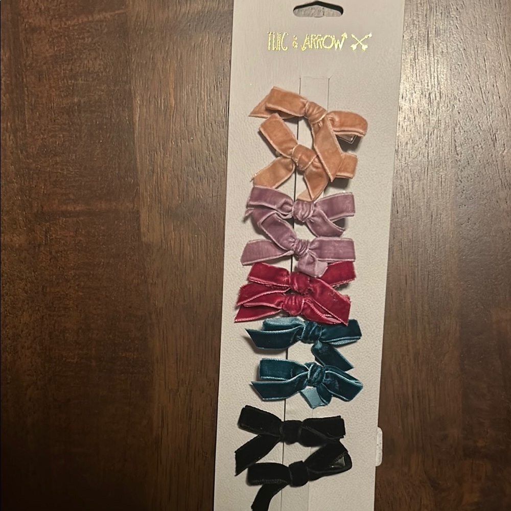 Tan and Pink Hair Accessories Set Classic Bow Design